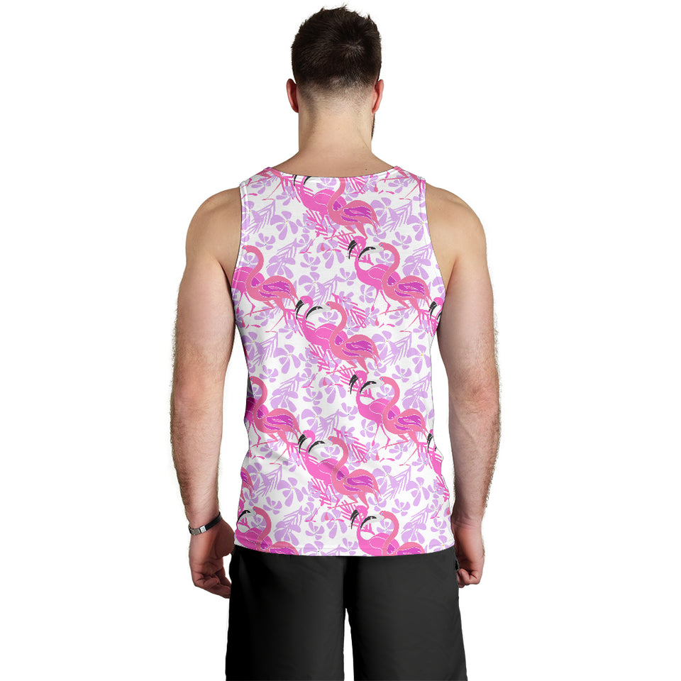 Pink flamingos pattern background Men Tank Top