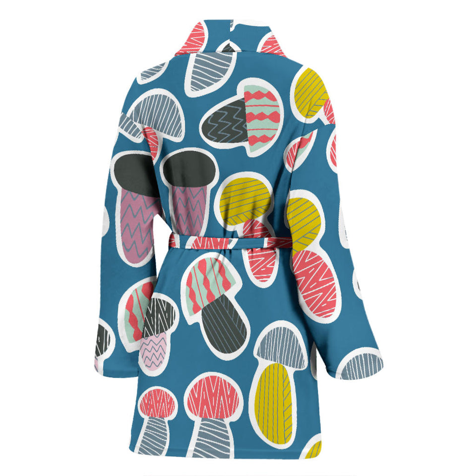 Colorful Mushroom Design Pattern Women'S Bathrobe