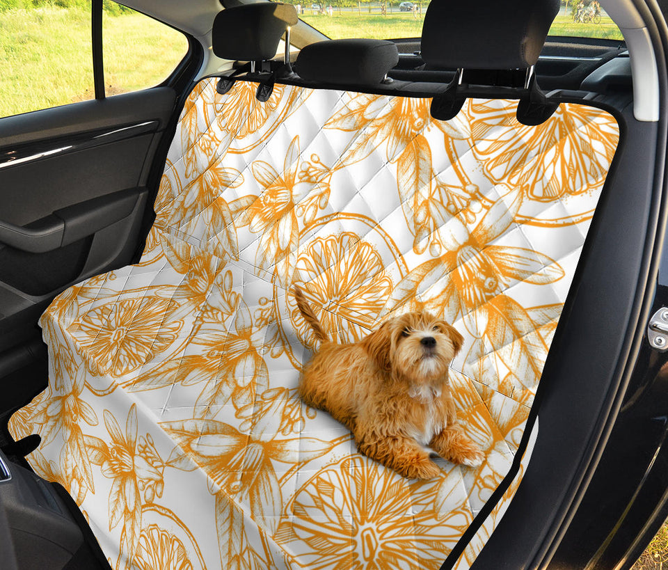 Hand Drawn Orange Fruit Pattern Dog Car Seat Covers
