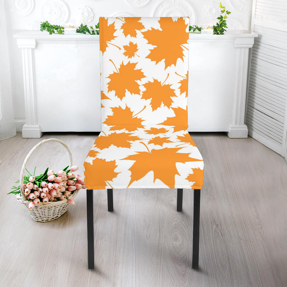 Orange Maple Leaf Pattern Dining Chair Slipcover