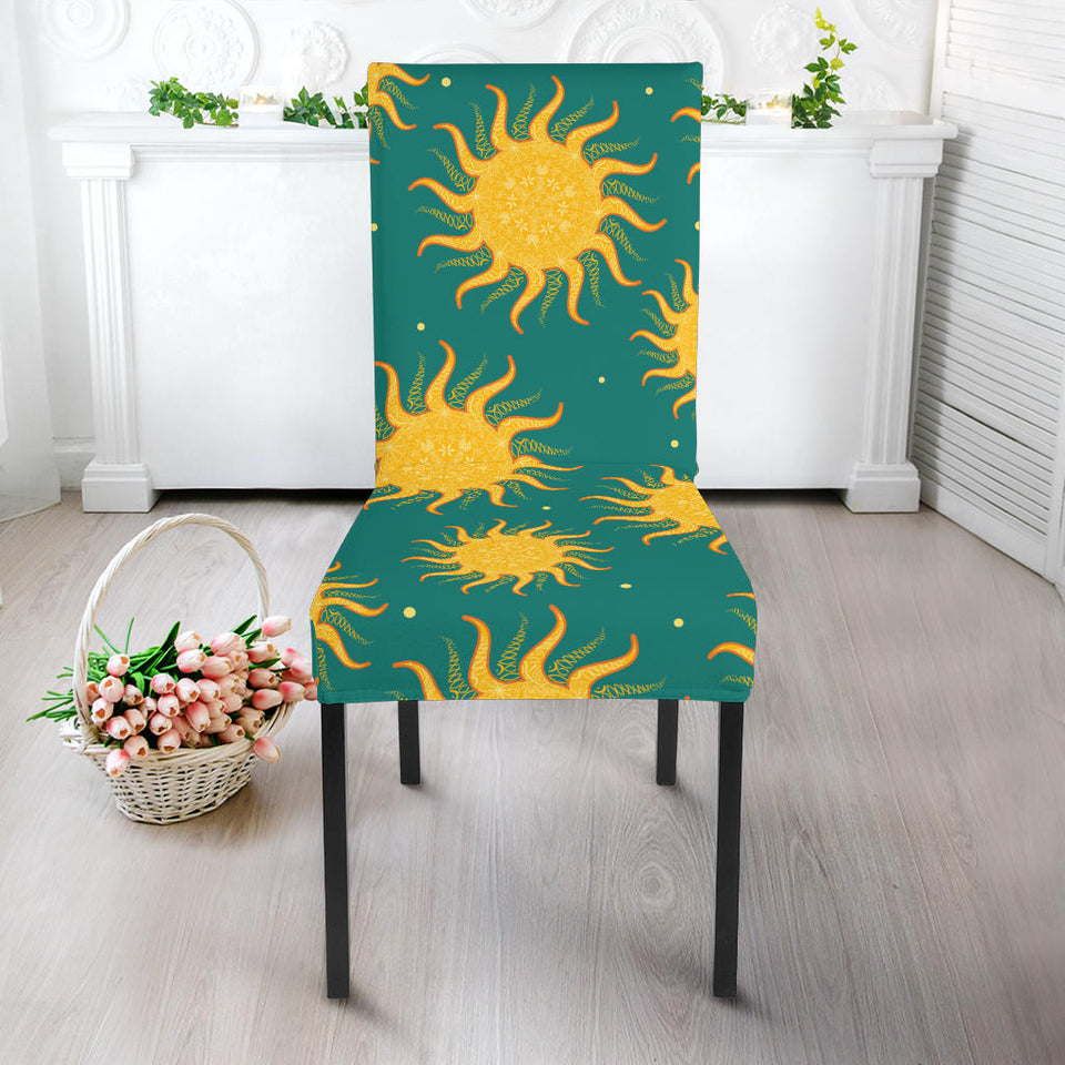 Sun Green Background Dining Chair Slipcover