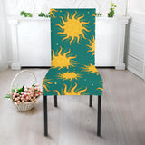 Sun Green Background Dining Chair Slipcover