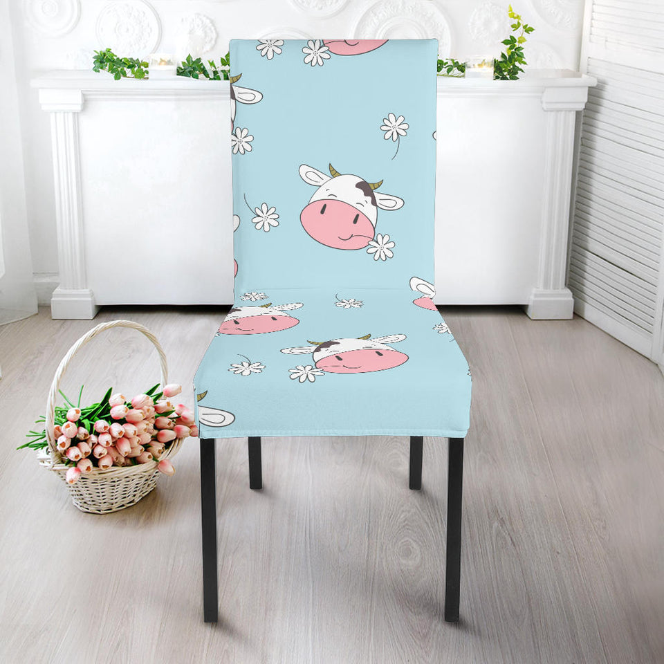 Cute Cow Flower Pattern Dining Chair Slipcover