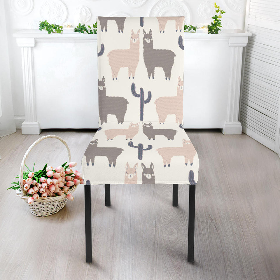 Llama Alpaca Pattern Dining Chair Slipcover