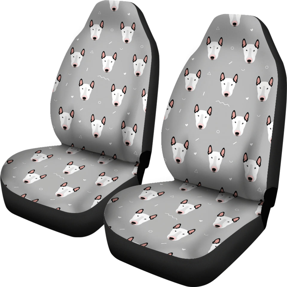 Bull Terrier Pattern Print Design 05 Universal Fit Car Seat Covers