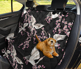 Japanese Crane Pink Sakura Pattern Dog Car Seat Covers