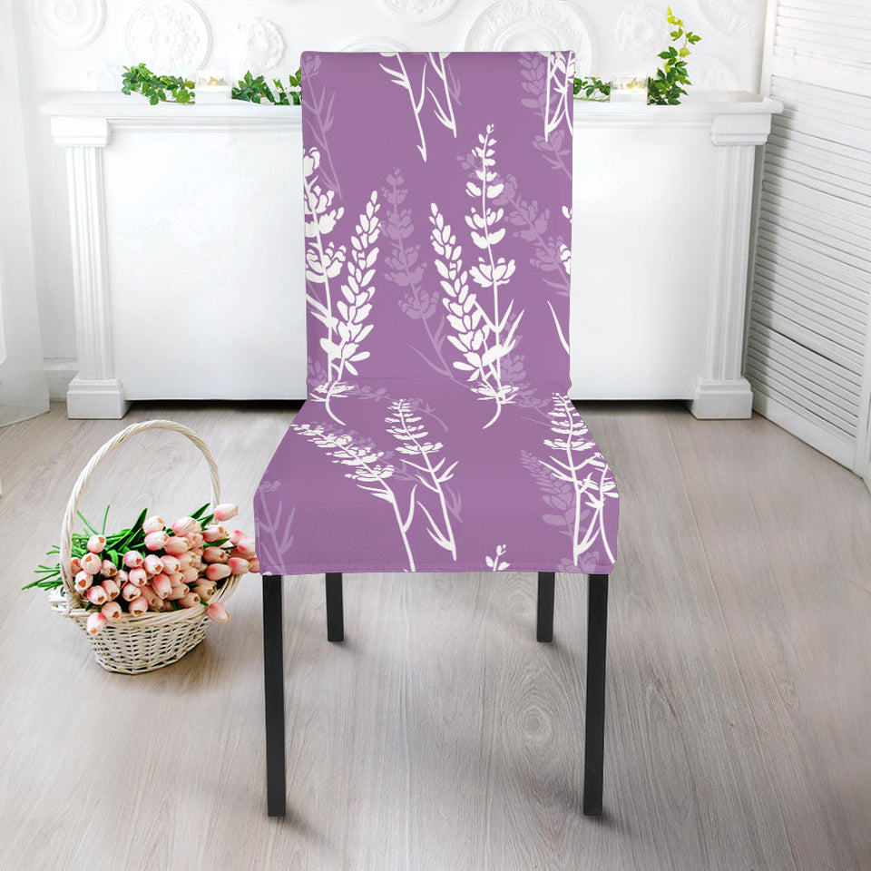 Lavender Flowers Purple Pattern Dining Chair Slipcover
