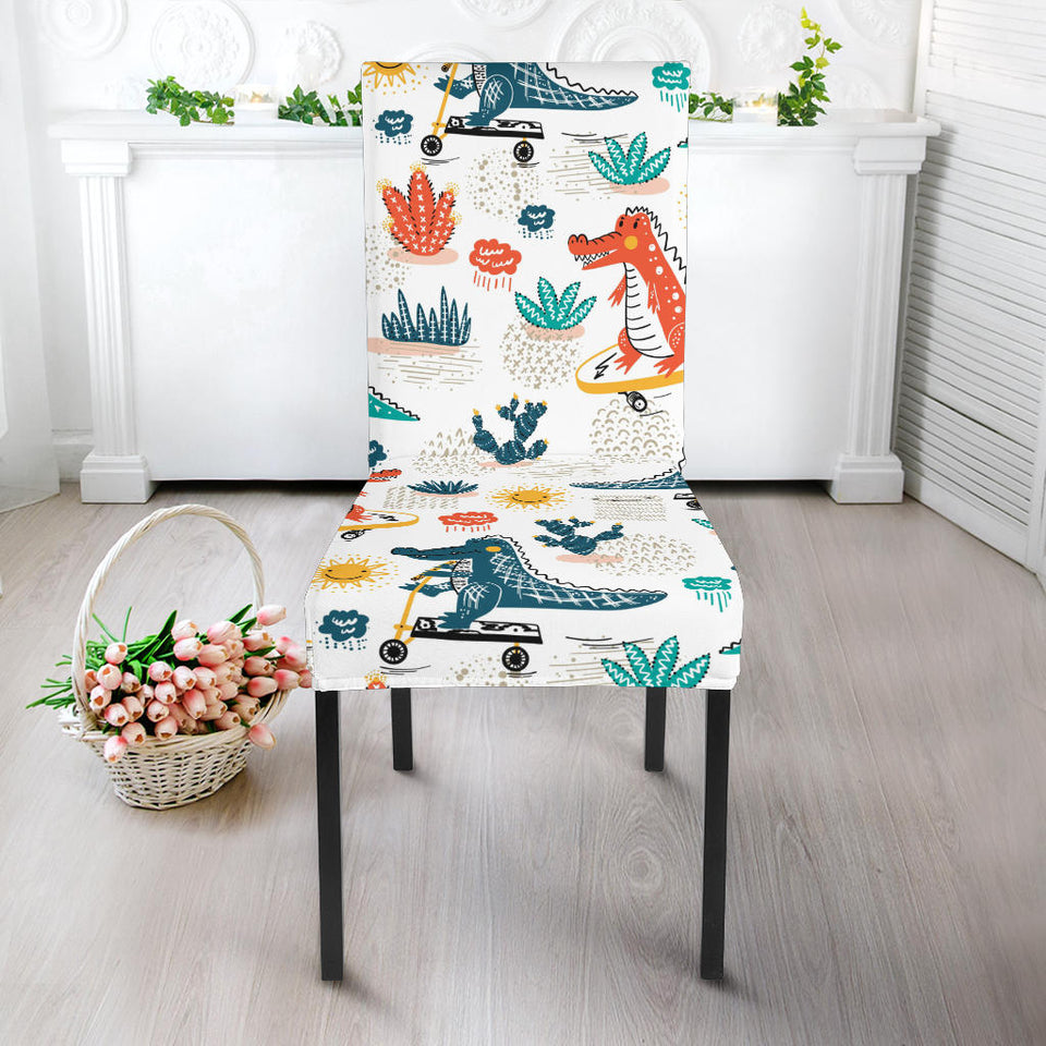 Cute Crocodile Pattern Dining Chair Slipcover