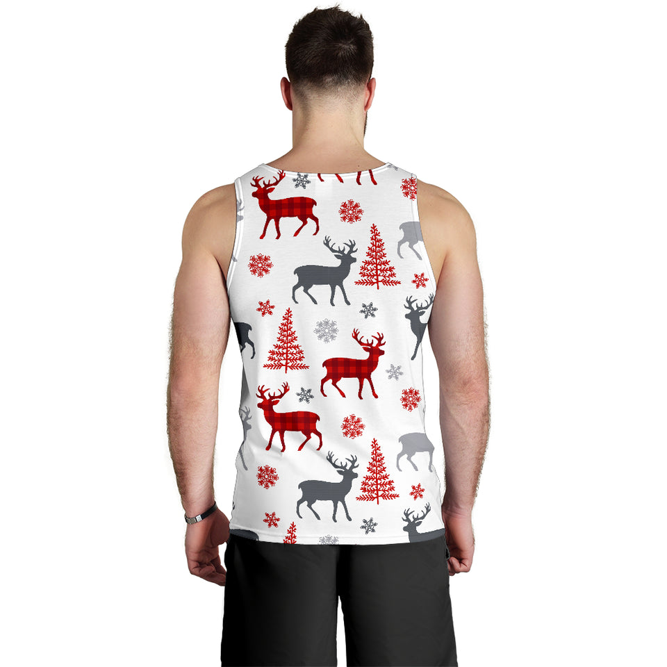 Deer tree snowflakes chrismas pattern Men Tank Top