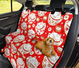 Cute Maneki Neko Lucky Cat Red Background Dog Car Seat Covers