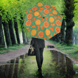 Orange Fruit Pattern Green Background Umbrella