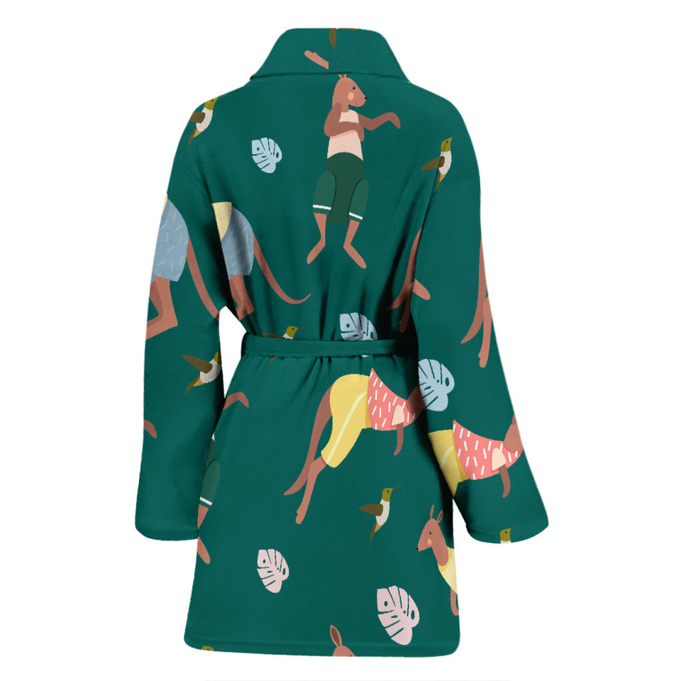 Kangaroo Leaves Pattern Women'S Bathrobe