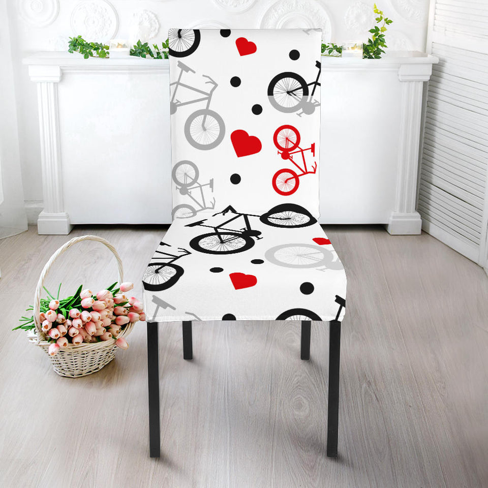 Bicycle Pattern Print Design 04 Dining Chair Slipcover