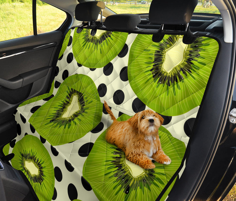 Kiwi Black Dot Background Dog Car Seat Covers