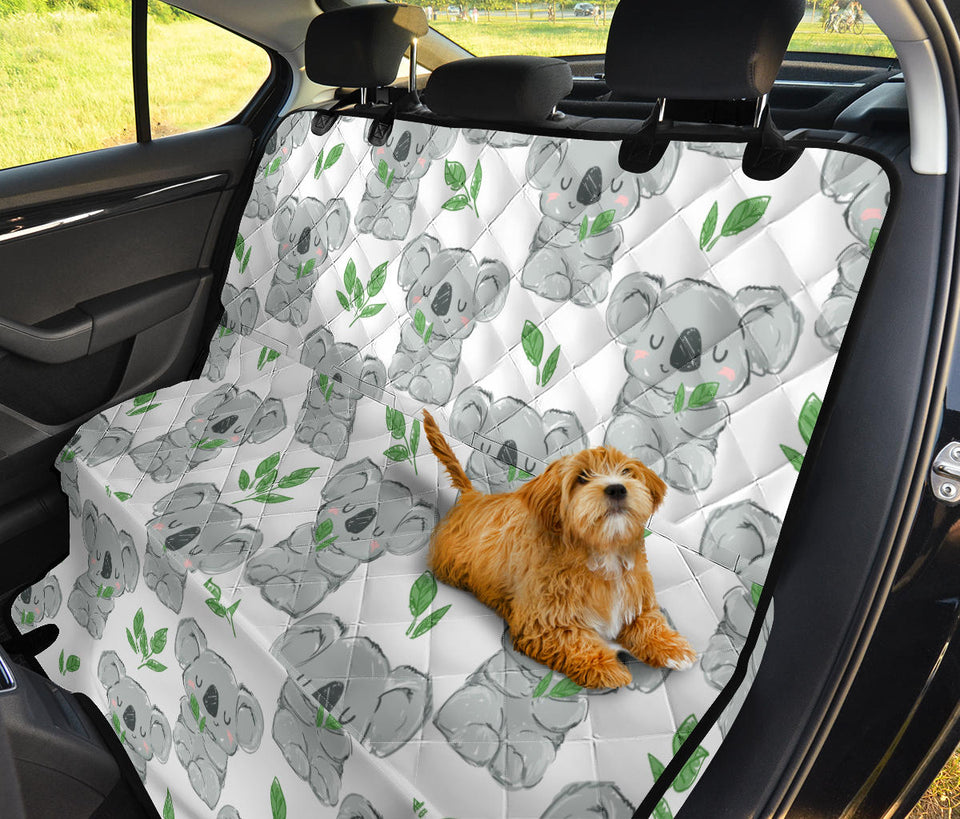 Hand Drawn Koala Leaves Pattern Dog Car Seat Covers