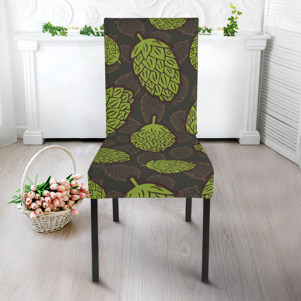 Hop Pattern Black Background Dining Chair Slipcover