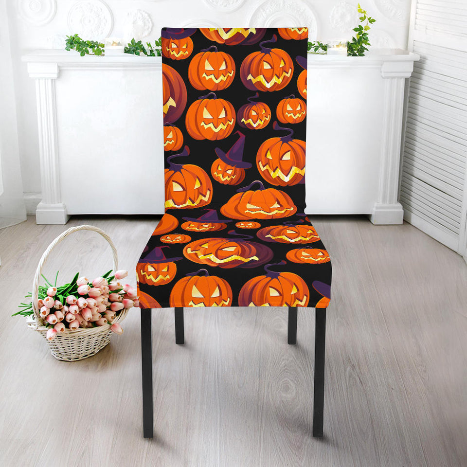 Halloween Pumpkin Pattern Dining Chair Slipcover