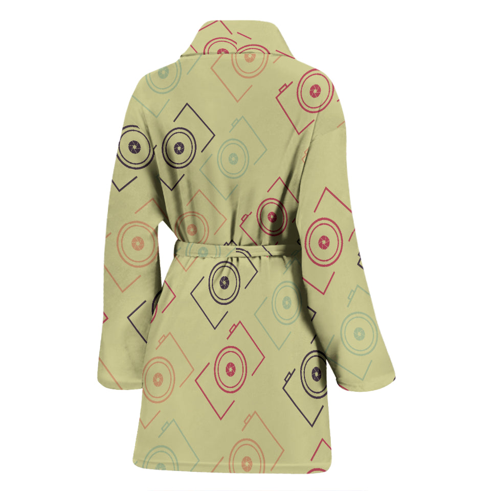 Camera Pattern Print Design 01 Women's Bathrobe