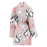 Cute Panda Ballon Heart Pattern Women'S Bathrobe