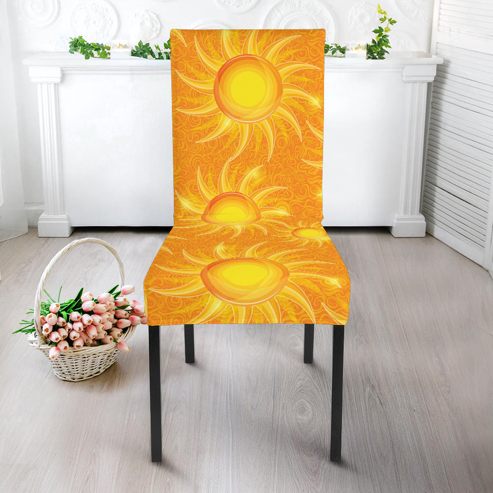 Sun Orange Background Dining Chair Slipcover