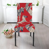 Zebra Abstract Red Background Dining Chair Slipcover