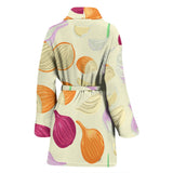 Onion Garlic White Red Pattern Women'S Bathrobe
