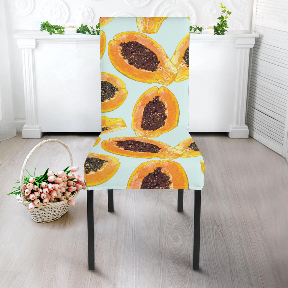 Watercolor Papaya Pattern Dining Chair Slipcover