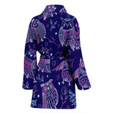 Cute Owls Pattern Boho Style Ornament Women'S Bathrobe