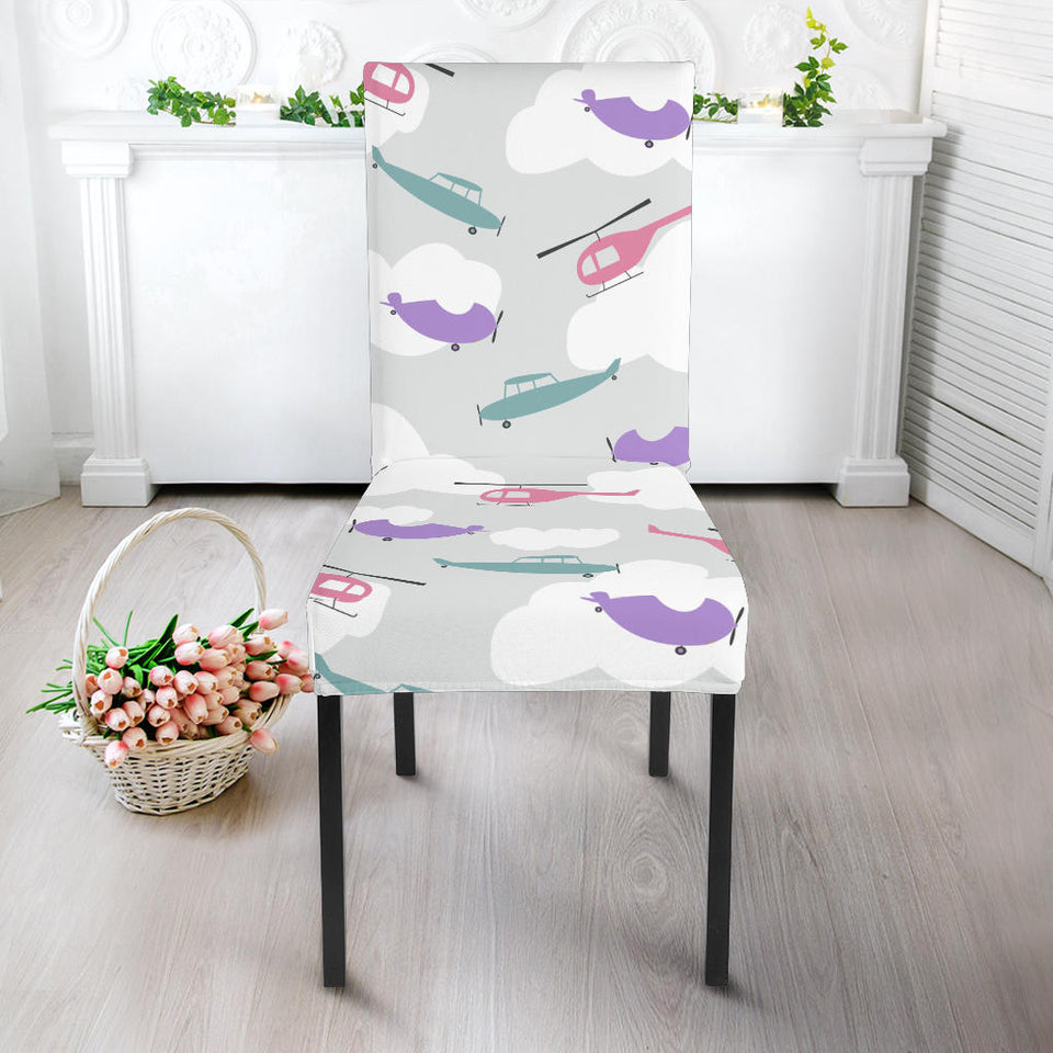 Helicopter Plane Pattern Dining Chair Slipcover