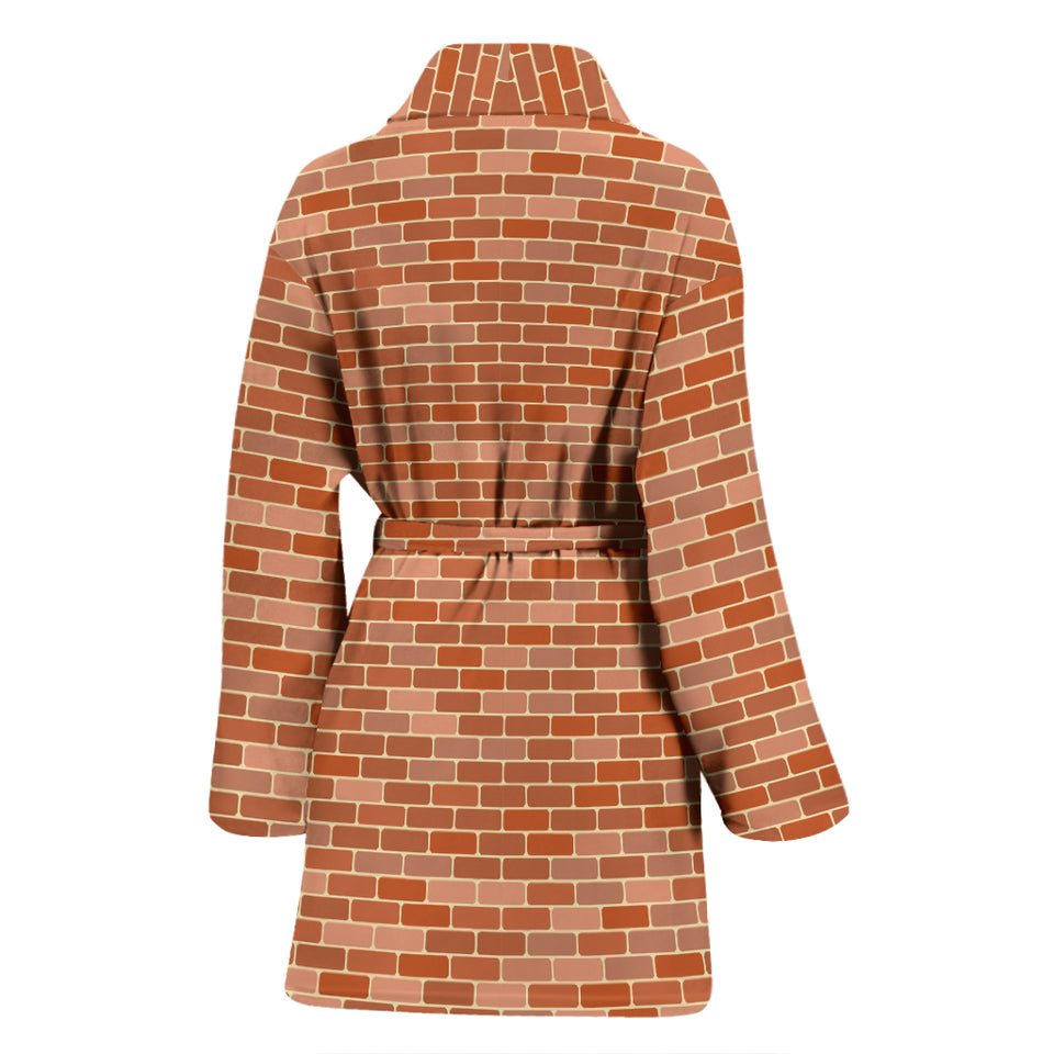 Brick Printed Pattern Print Design 02 Women's Bathrobe