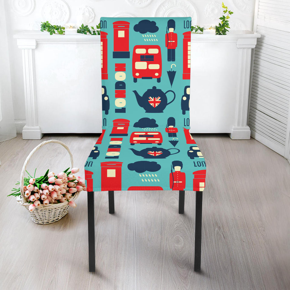 British Pattern Print Design 04 Dining Chair Slipcover
