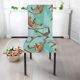 Monkey Palm Tree Background Dining Chair Slipcover
