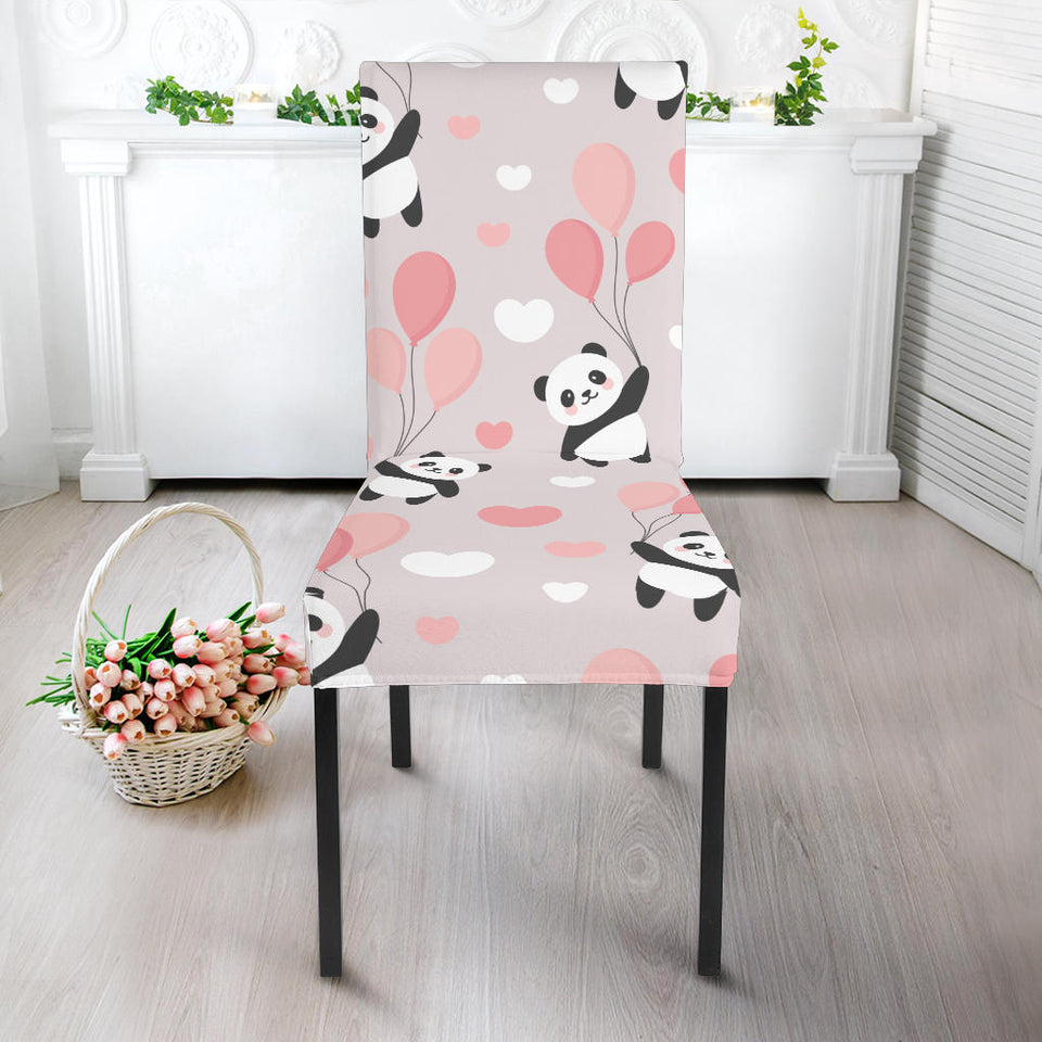 Cute Panda Ballon Heart Pattern Dining Chair Slipcover