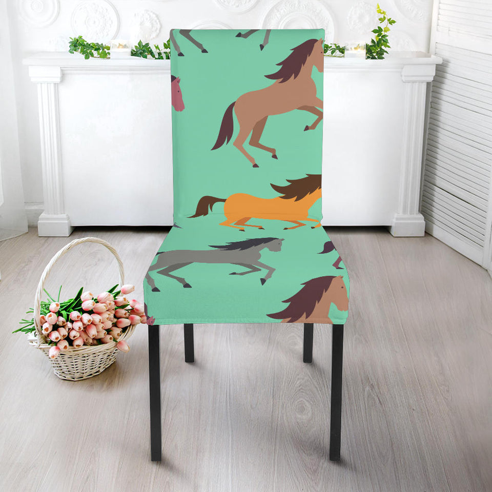 Colorful Horses Pattern Dining Chair Slipcover