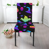 Colorful Halloween Background Dining Chair Slipcover