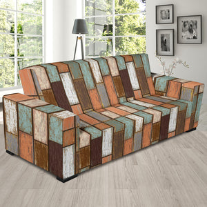 Wood Printed Pattern Print Design 02  Sofa Slipcover