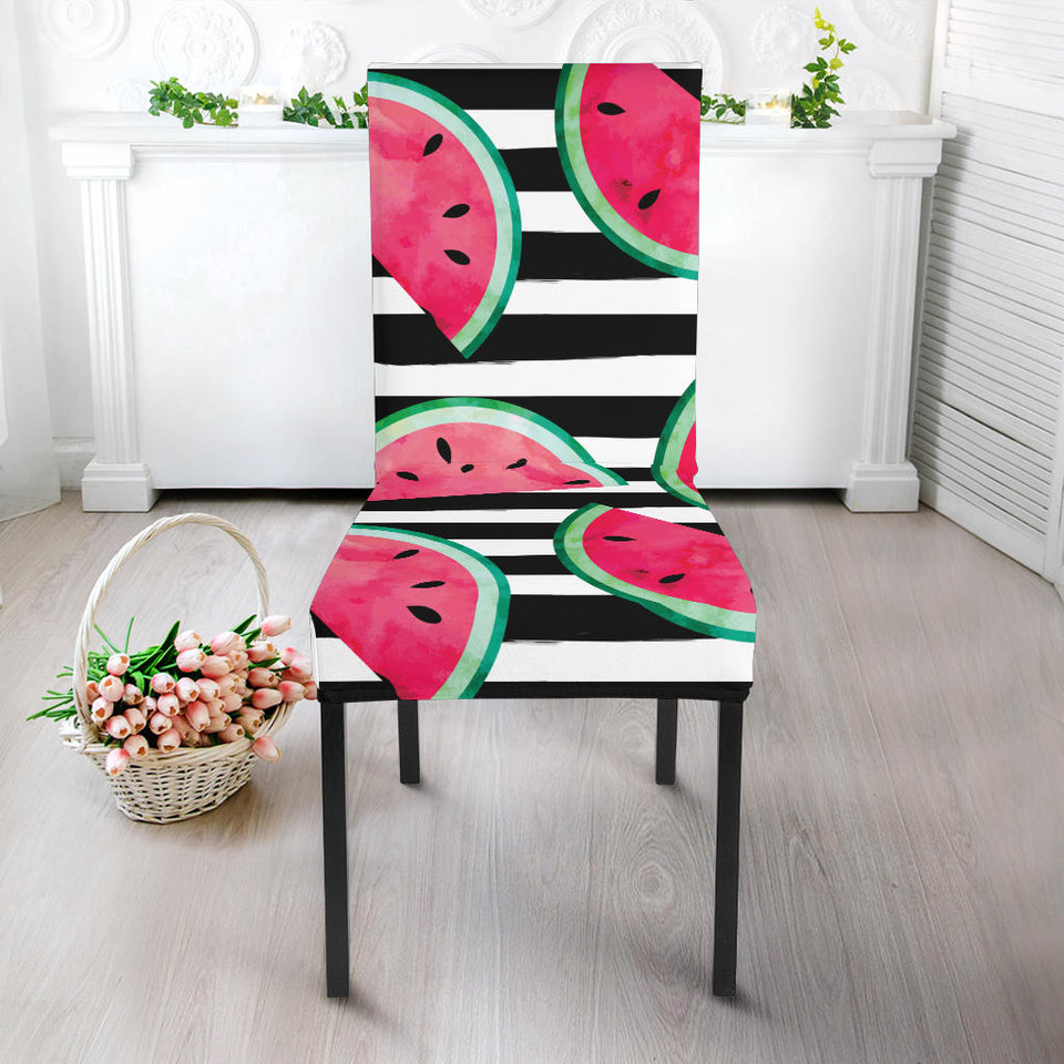 Watercolor Paint Textured Watermelon Pieces Dining Chair Slipcover