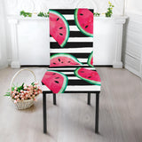 Watercolor Paint Textured Watermelon Pieces Dining Chair Slipcover