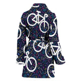 Bicycle Pattern Print Design 03 Women's Bathrobe