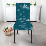 Snowflake Pattern Dark Background Dining Chair Slipcover