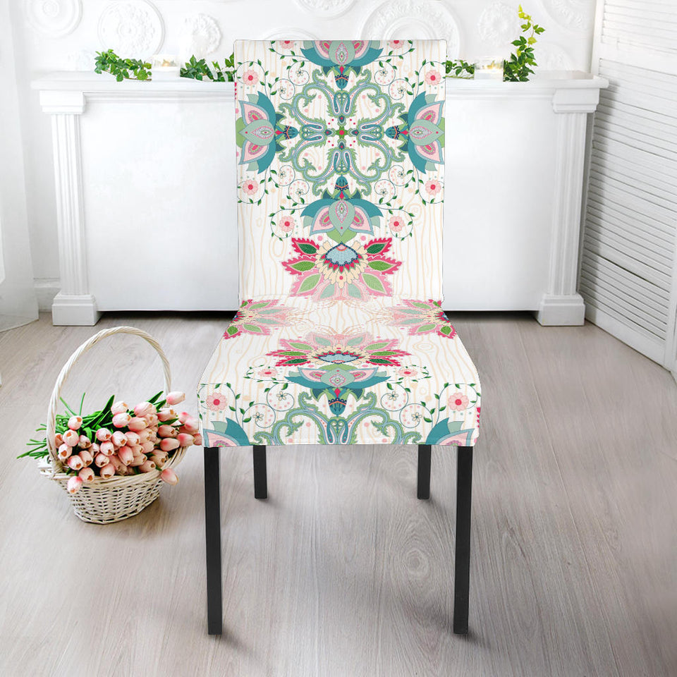 Square Floral Indian Flower Pattern Dining Chair Slipcover