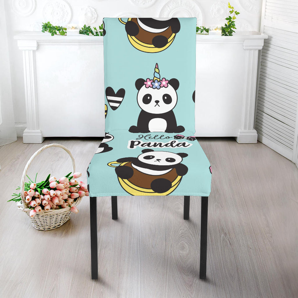 Cute Baby Panda Pattern Dining Chair Slipcover