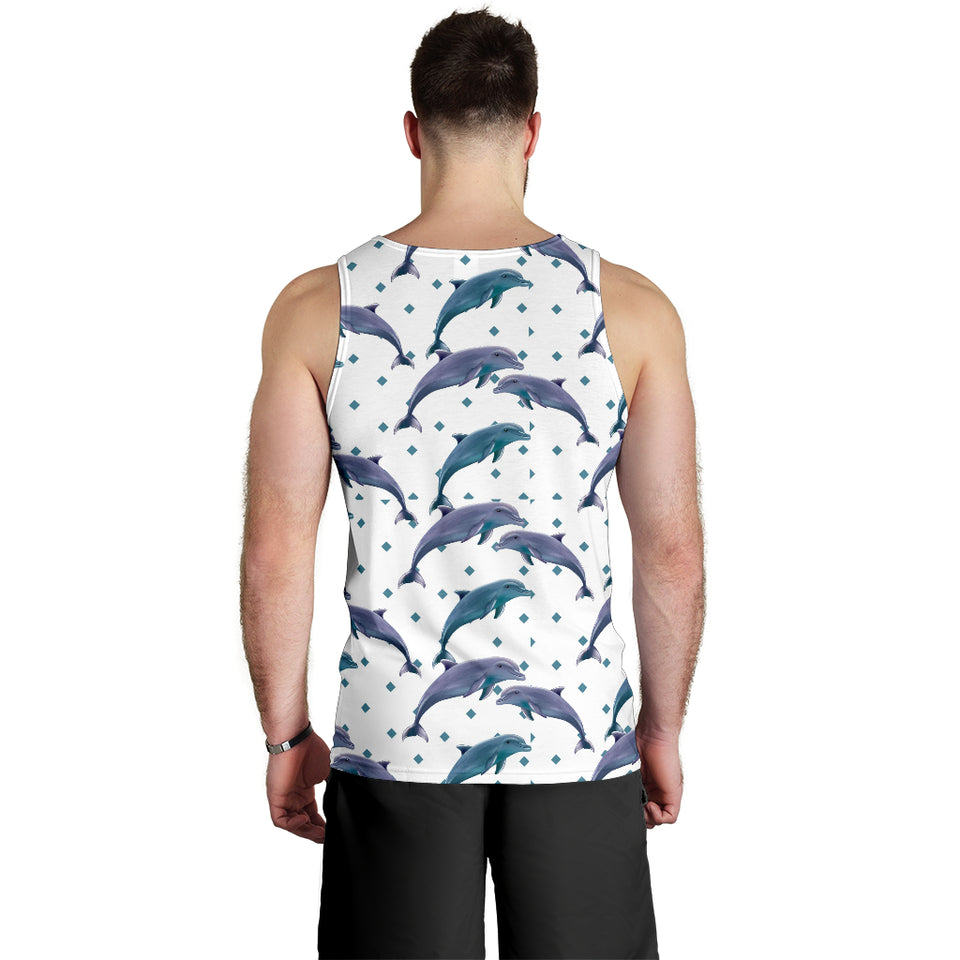 Dolphins pattern dotted background Men Tank Top