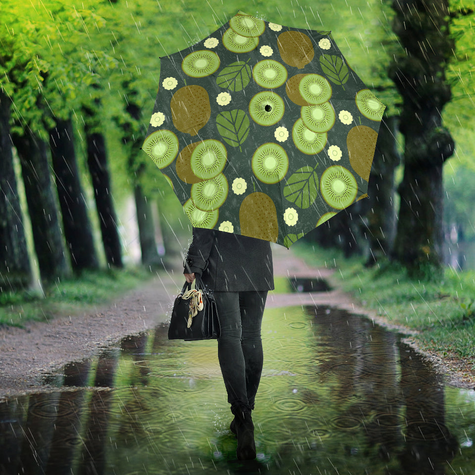 Whole Sliced Kiwi Leave And Flower Umbrella
