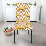 Rhino Yellow Theme Pattern Dining Chair Slipcover