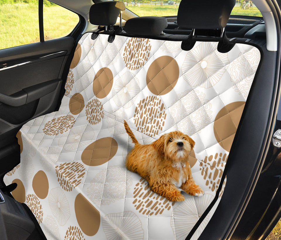Gold Texture Mushroom Pattern Dog Car Seat Covers