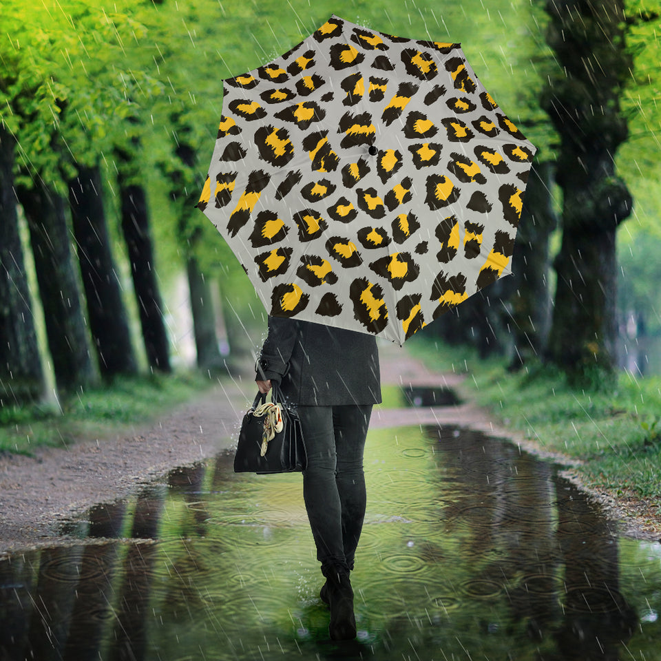 Gray Leopard Print Pattern Umbrella