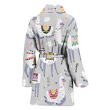 Cute Llama Alpaca Pattern Women'S Bathrobe