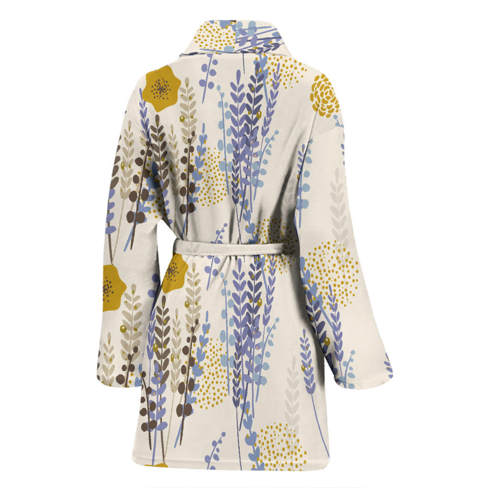 Lavender Modern Pattern Blackground Women'S Bathrobe