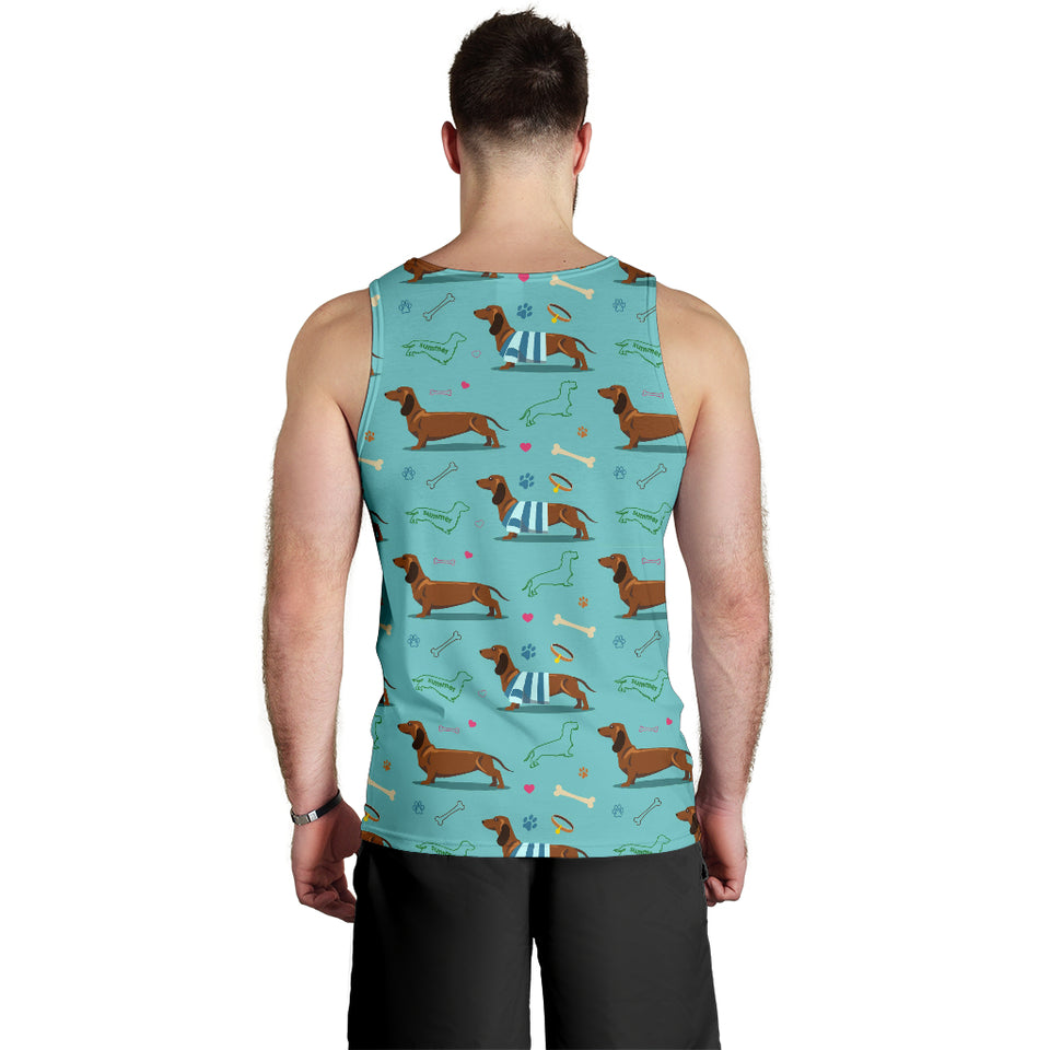 Dachshund decorative background Men Tank Top
